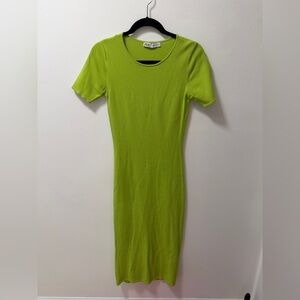 Zara Lime Green Short Sleeve Knit Dress